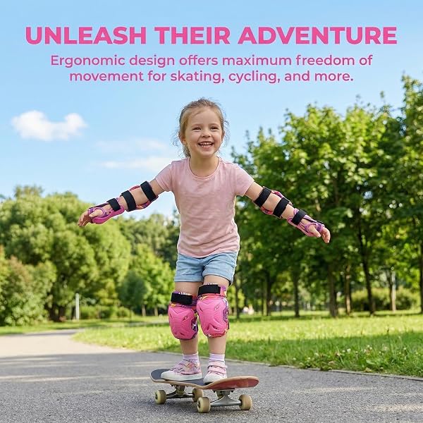 Ginocchiere per Bambini 2-14 Anni,6 In 1protezione Kit per Bambini Sicurezza Set Bambino Ginocchiere, Gomitiere e Polsiere Regolabili per Skateboard Bicicletta Pattinaggio Scooter e Rollerblade - 2