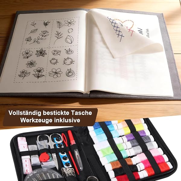 Embroidery Kit Stitch Book Embroidery Book for DIY Embroidery Learning Book DIY Stitch Books Set Adults for Beginners with Stitch Instructions Sewing Tools for Hobby Crafts Family Knitting Weaving - 3