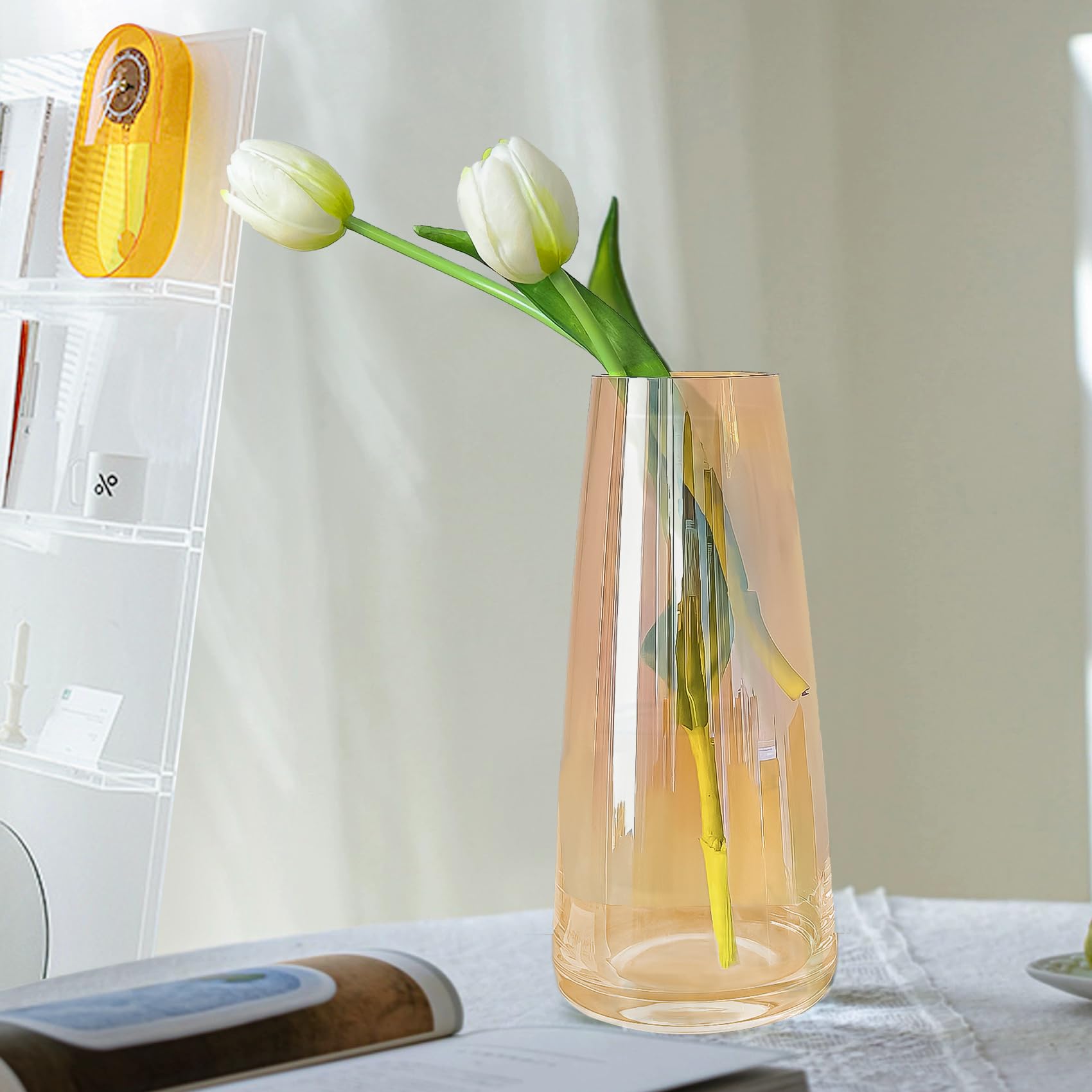 Amazon.co.jp: 花器 22.1 cm ガラス花瓶 花 ホームデコレーション