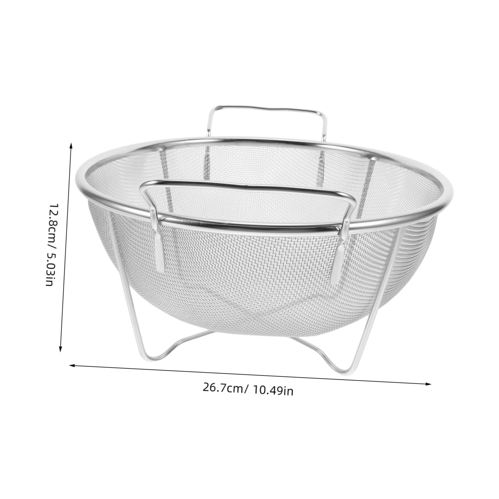 Colador de Arroz de Metal de Acero Inoxidable con Doble Asa Reforzada, Cedazo Microperforado y Fácil de Limpiar para Cocina y Fregadero