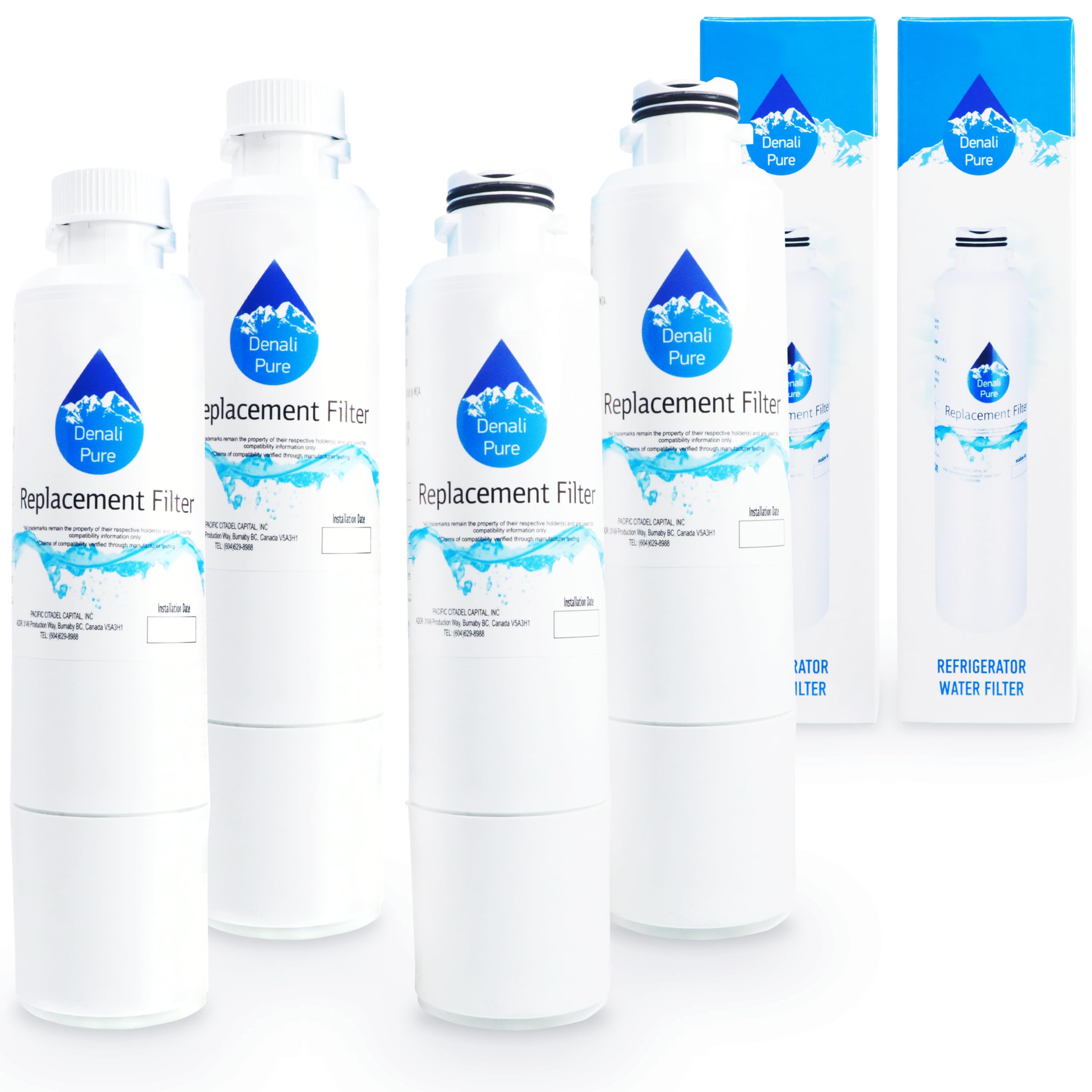 4-Pack Replacement for Samsung RFG297HDRS-XAA Refrigerator Water Filter - Compatible with Samsung DA29-00020B, DA29-00020A, HAF-CIN Fridge Water Filter Cartridge