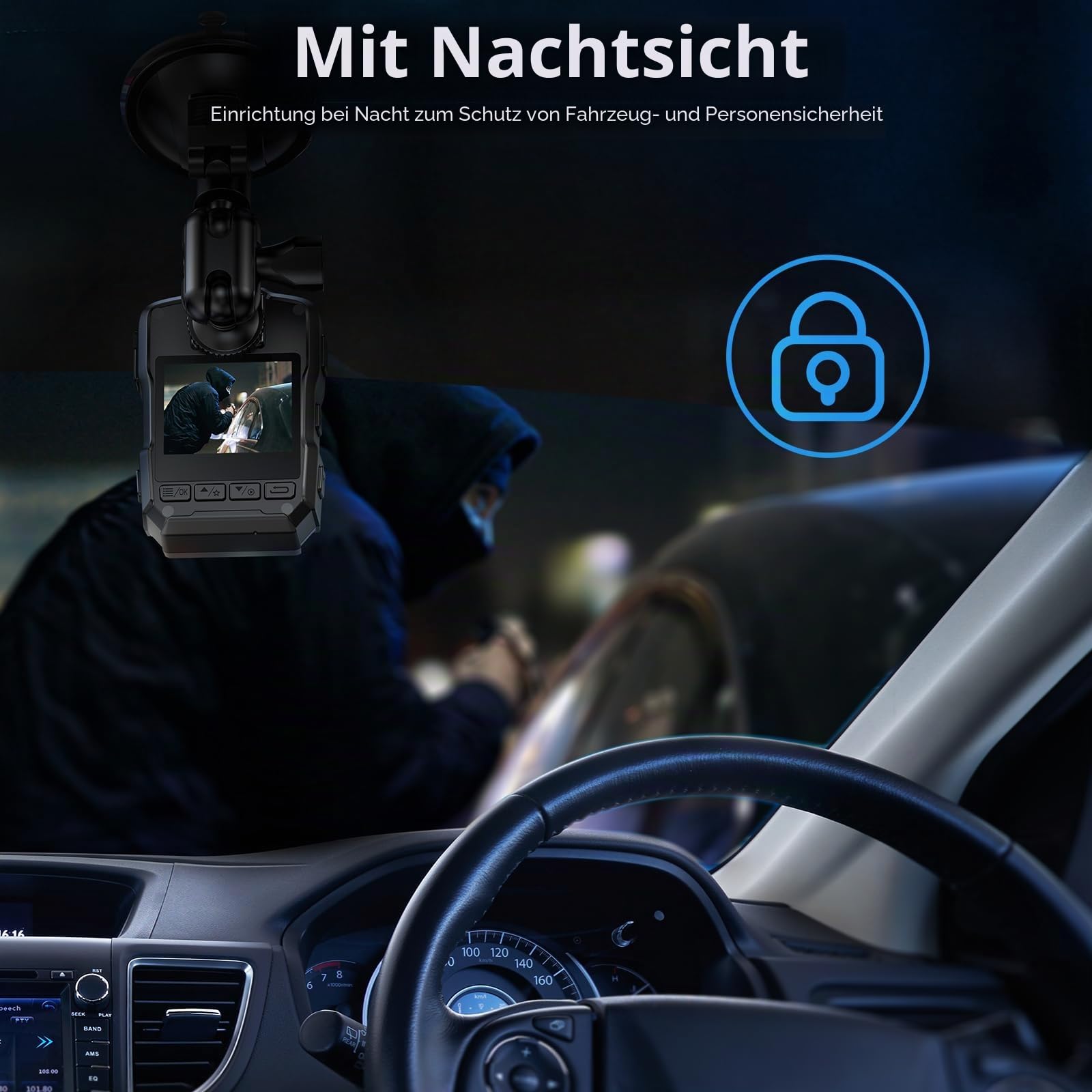 BOBLOV M5 256GB 2K Körperkamera mit Audio, 1440P GPS Police Body Cam für Strafverfolgungsbehörden, 4200 mAh Batterie, IP67 wasserdicht, Dash Cam für Autos mit Saugnäpftassenhalterung