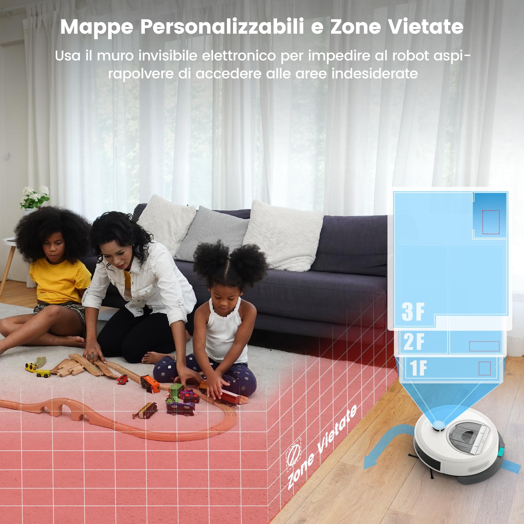 OKP L6 Aqua Robot Aspirapolvere Lavapavimenti con Mappatura, LiDAR DToF, 6000Pa, 150 Min, WiFi/APP/Alexa, Zone No-Go, 3 IN 1 Robot Lavapavimenti e Aspirapolvere Ideale per Peli di Animali Tappeti