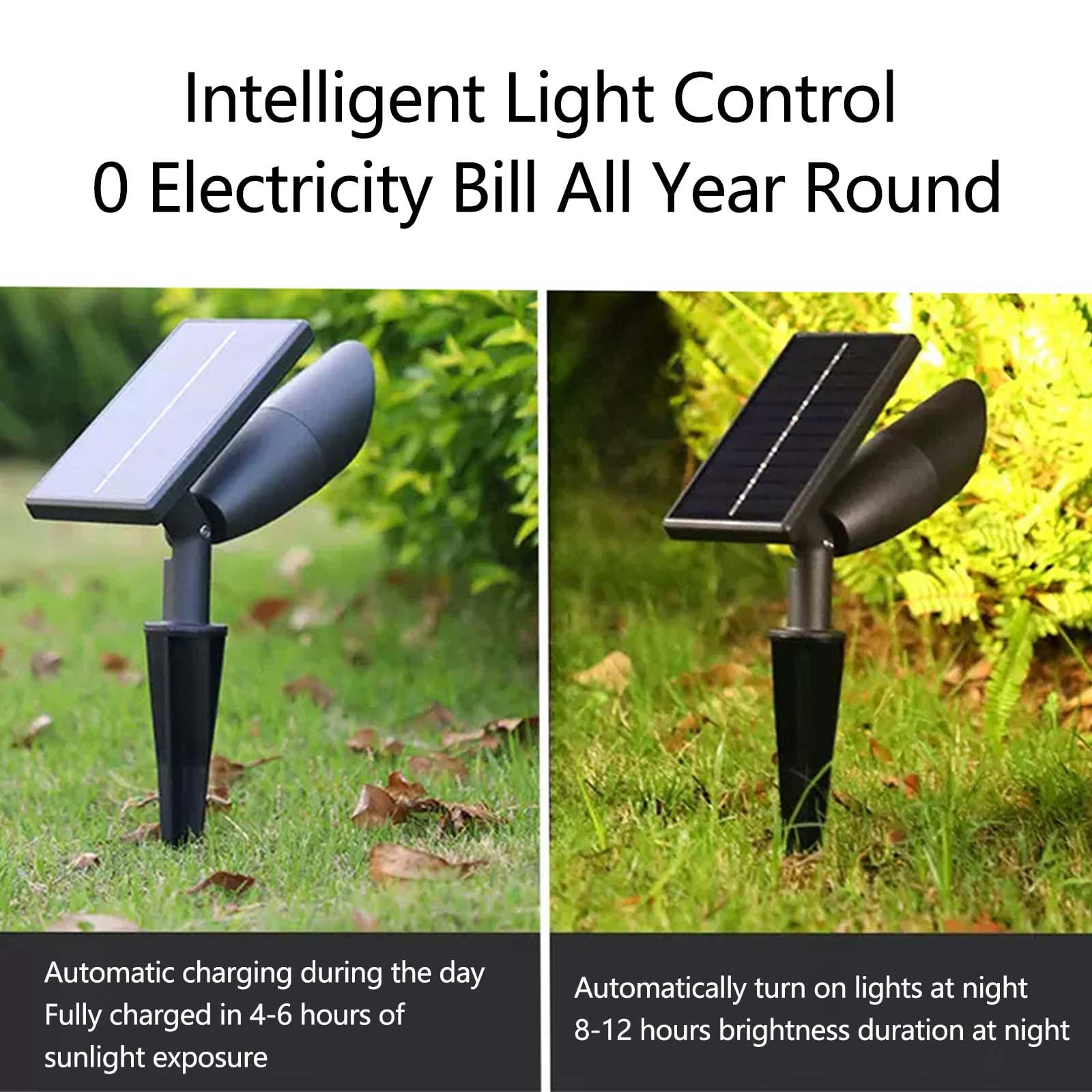 Faretti solari per esterni, impermeabili, illuminazione paesaggistica a LED per prato, giardino, vialetto, piscina, lampada da terra per alberi e stagni