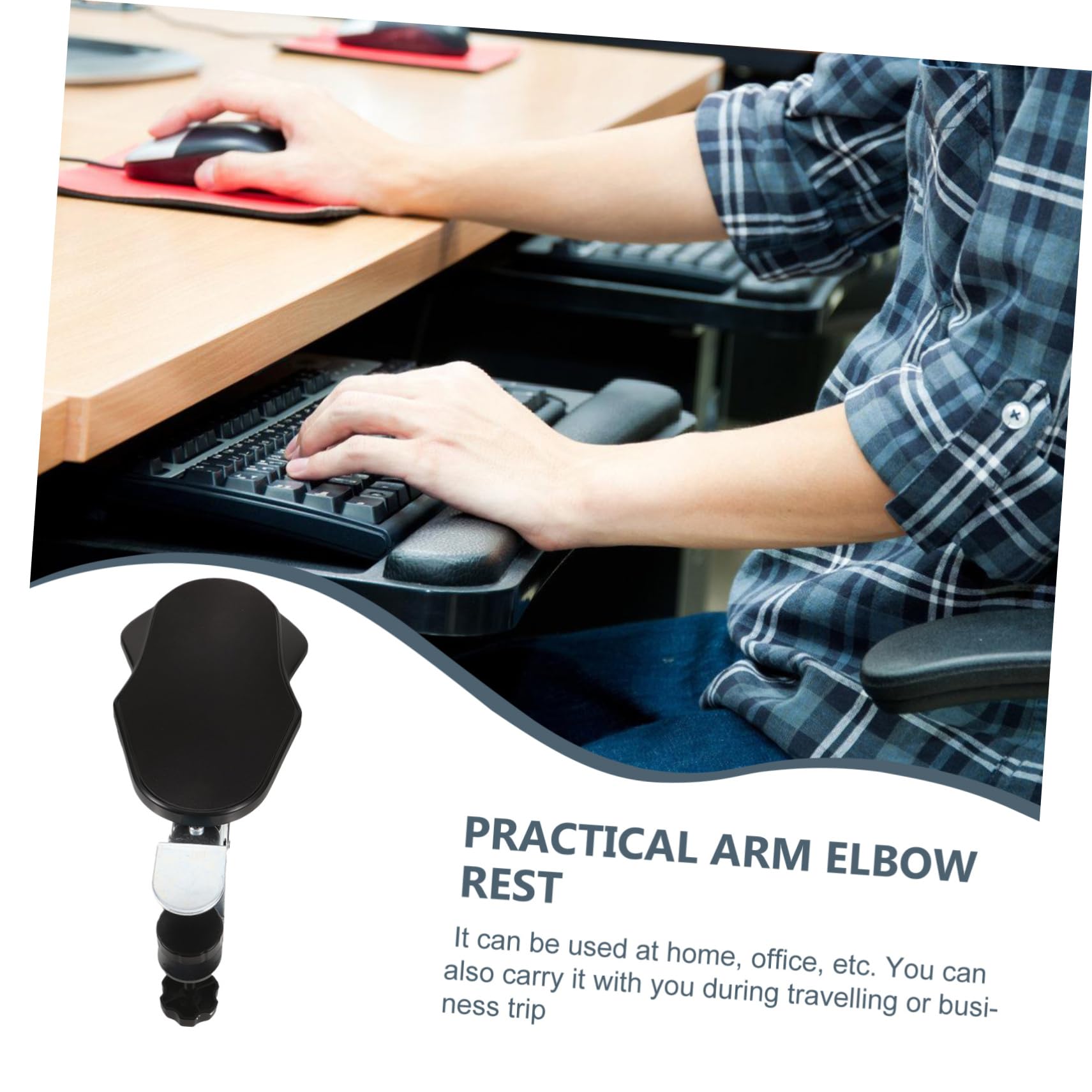 VILLCASE Reposabrazos para Escritorio Plegable de Abs y Hierro Soporte Ergonómico para Muñecas y Codos, Alivio de Estrés para Uso en Casa y Oficina
