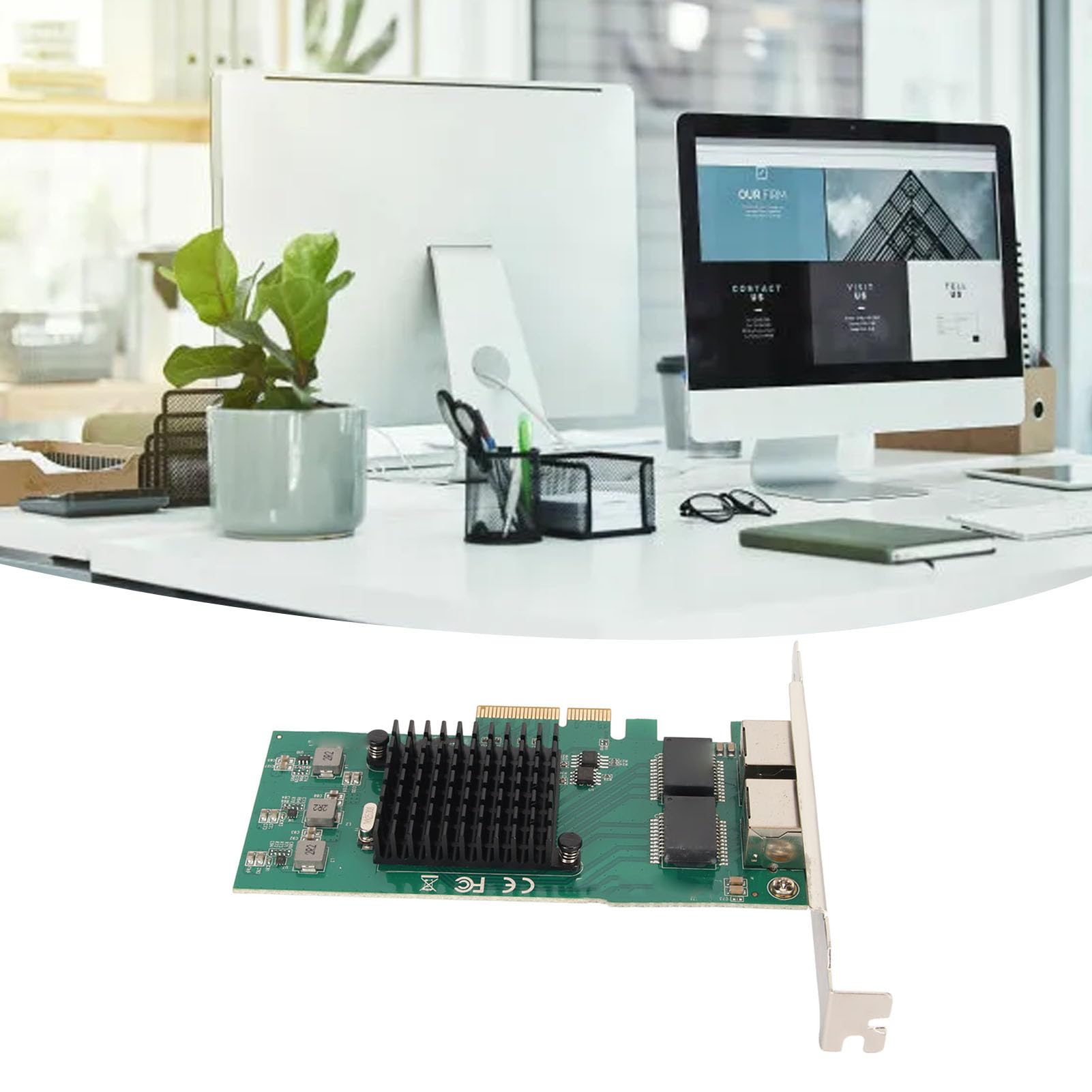 Tarjeta de Red Gigabit de Doble Puerto para Adaptador Ethernet con Chip I350 de Alto Rendimiento, para, 2xRJ-45, PCIE X4, 10 100 1000M, Montaje en Servidor Pequeño