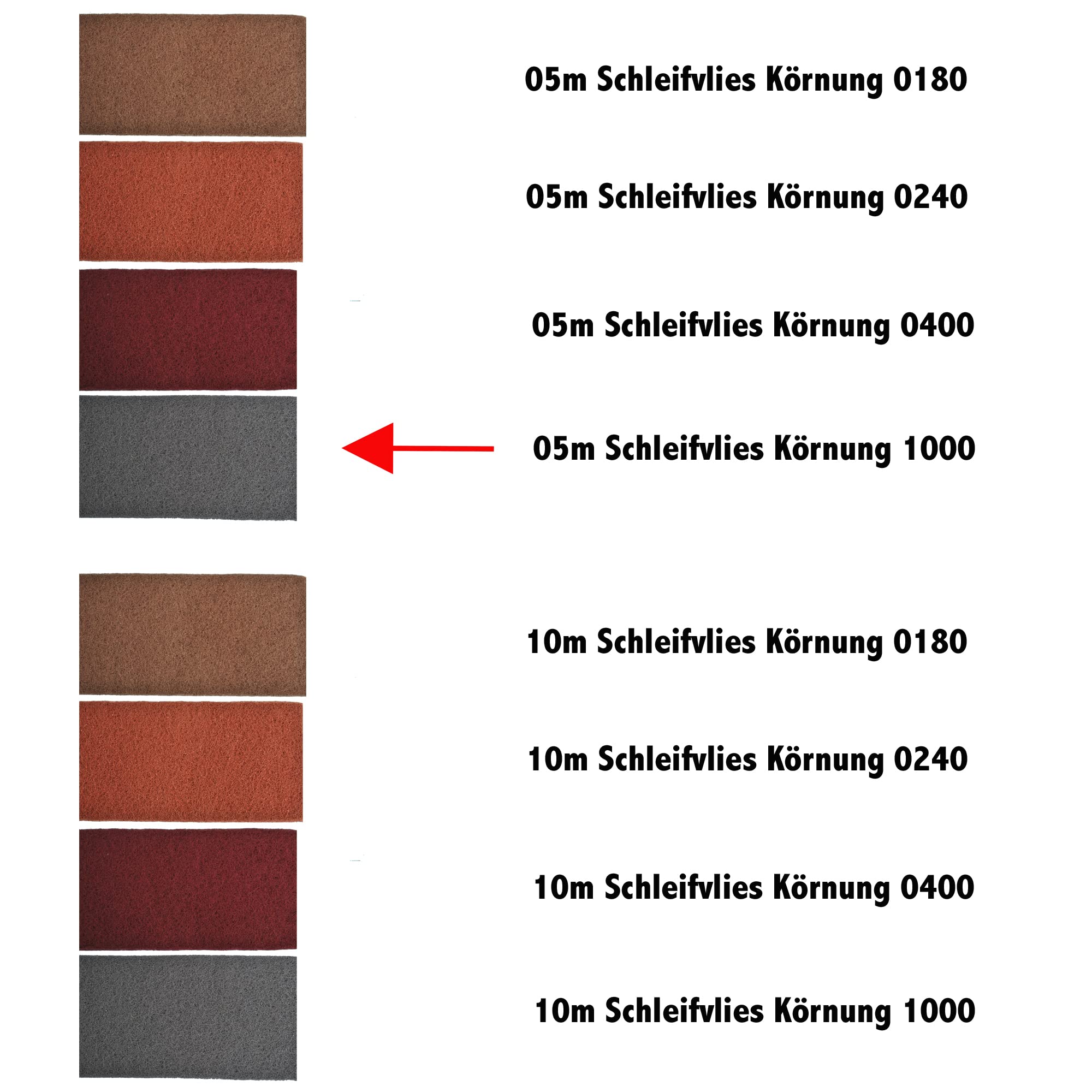 5 m Schleifvliesrolle Körnung 1000 - Schleifvlies, Vlies Rolle, Vliespads, Schleifpad, Polieren.