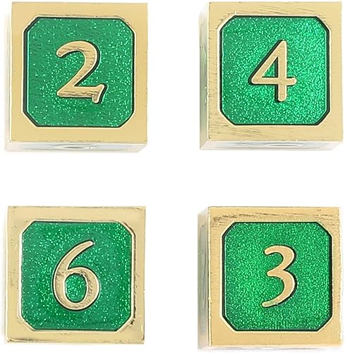 Juego de dados de metal D&D 4D6s Juego de 4 dados de metal con bolsa de dados de terciopelo D&D Juego de dados de D&D (Dungeons and Dragons) para