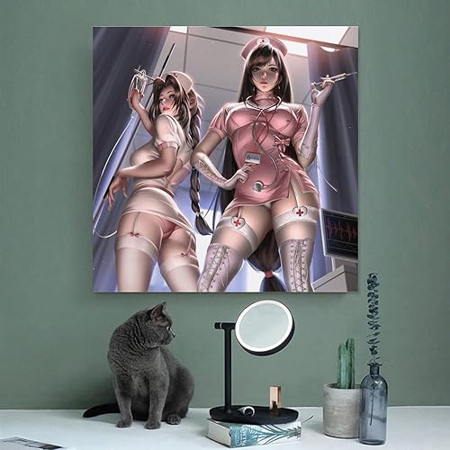 Miniatura 4 de Tifa Lockhart - Póster de figuras de anime sexy para adultos, pósteres para habitación de niños, póster de arte en lienzo de anime y arte de pared,