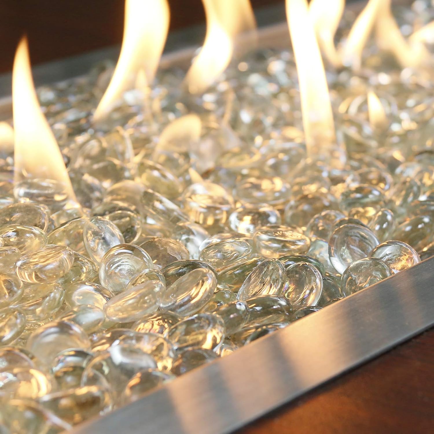 GRISUN Ultra Clear and Cobalt Blue Fire Pit Glass