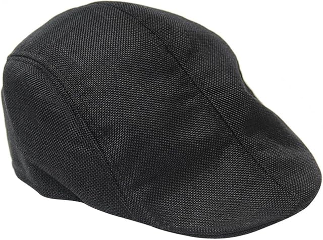 HugeStore Unisex Flat Cap Gatsby Caps Newsboy Cap Hat Duckbill Hat Peaked Cap Baseball Hat Black