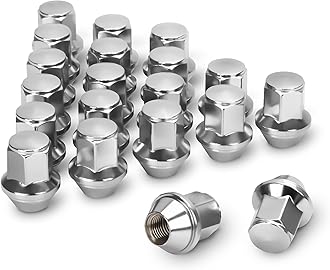 Dynofit 14x1.5 Factory Lug Nuts for Mustang Edge, 20pcs One-piece Style Chrome Wheel Nut Compatible With Ford Explorer Fusion Maverick, Alloy Steel Lugnut fit Aviator MKX Replace OE#ACPZ-1012-M/1012-D
