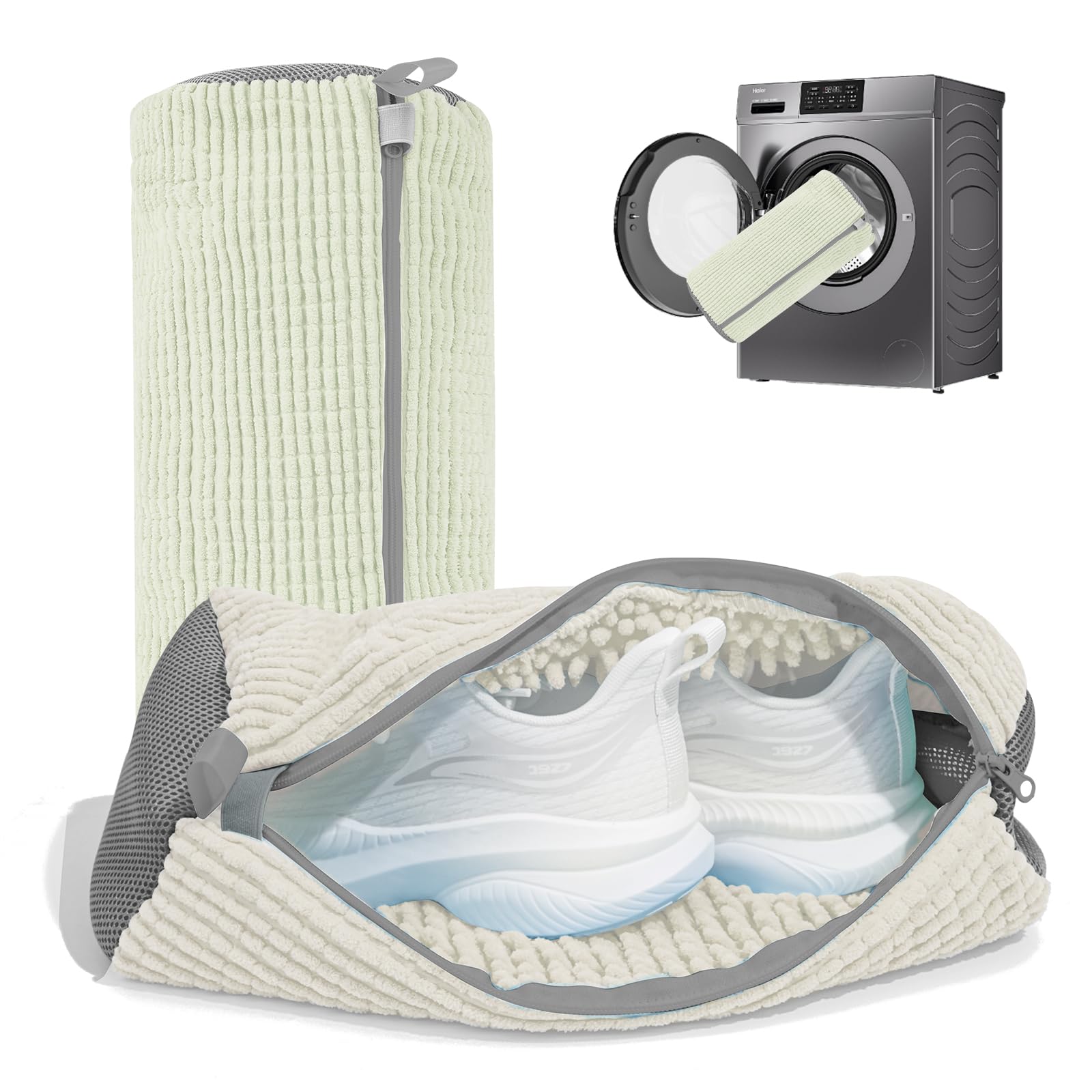 Shoe Washing Machine Bag: Laundry Shoe Bag for Washer and Dryer - 2pc Reusable Shoe Cleaning Bag for Sneaker Tennis Shoes Unstain Cleaner Kit(2 Pcs)