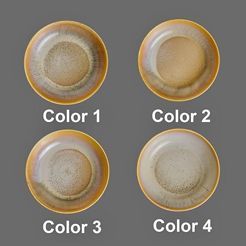 Miniatura 9 de Juego de cuencos para pasta de 30 onzas, cuencos para servir de 8 pulgadas, juego de 4 cuencos de ensalada, cuencos de cerámica grandes, cuencos