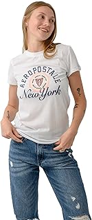 Aeropostale Girls 60% cotton, 40% polyester-Slim-Appliqué Graphic Te-Short Sleeves Modern (pack of 1)