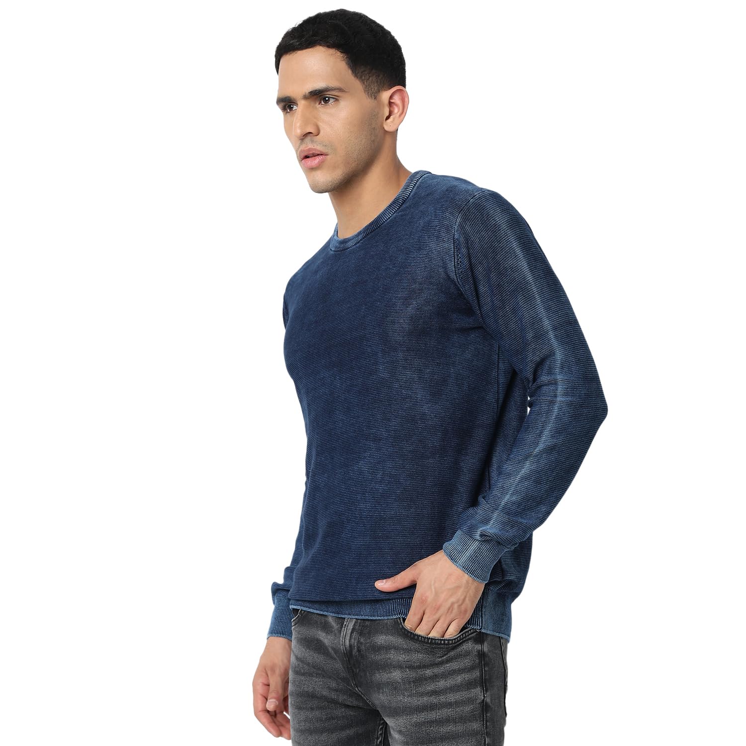 spykar Cotton Round Neck Full Sleeves Sweater for Men-picture-20