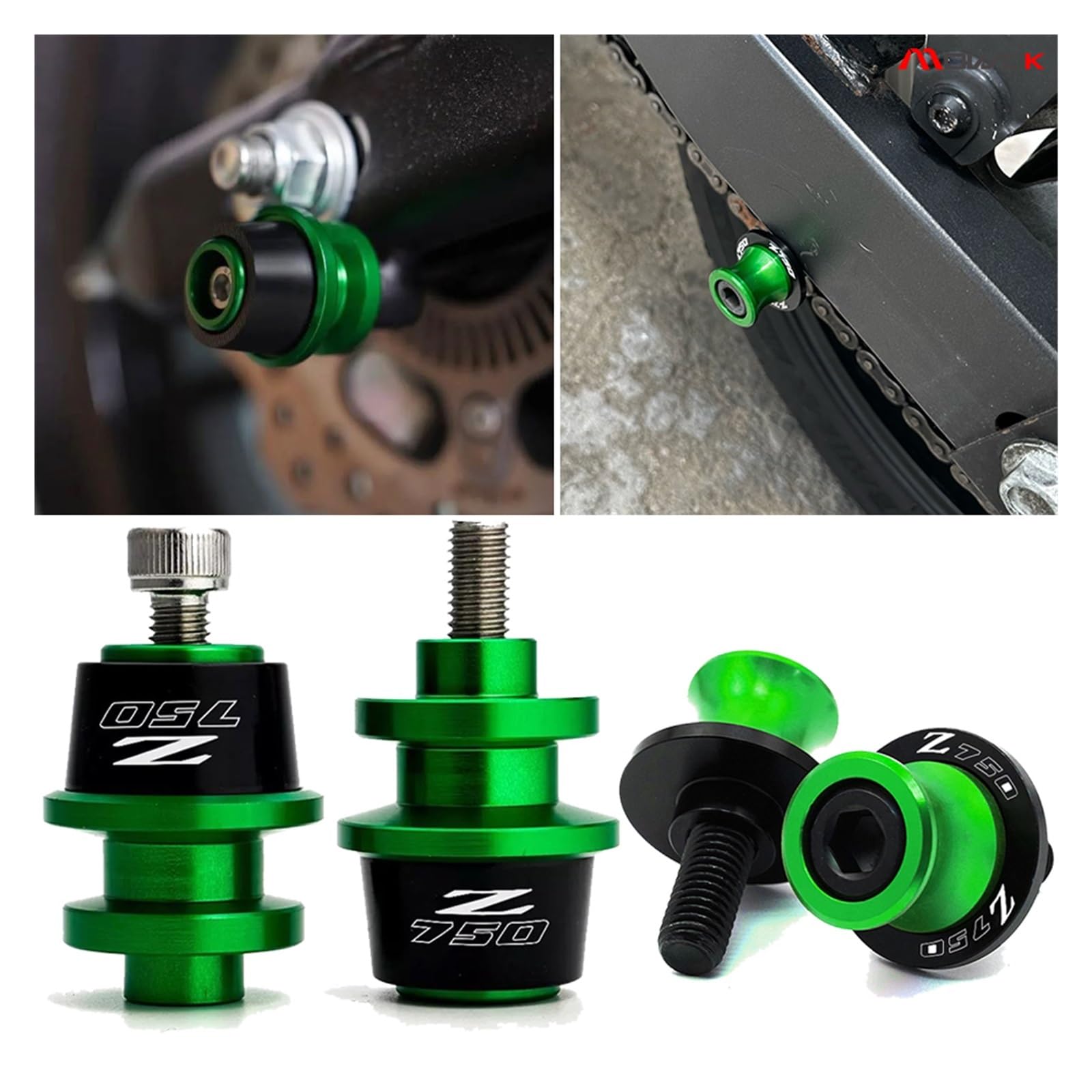 Vis de Bobine de Curseur de Bras oscillant de Moto de 10mm compatibles avec Z750 Z 750 2012 2011 2010 2009 2008 2007 2006 2005 2004 2003