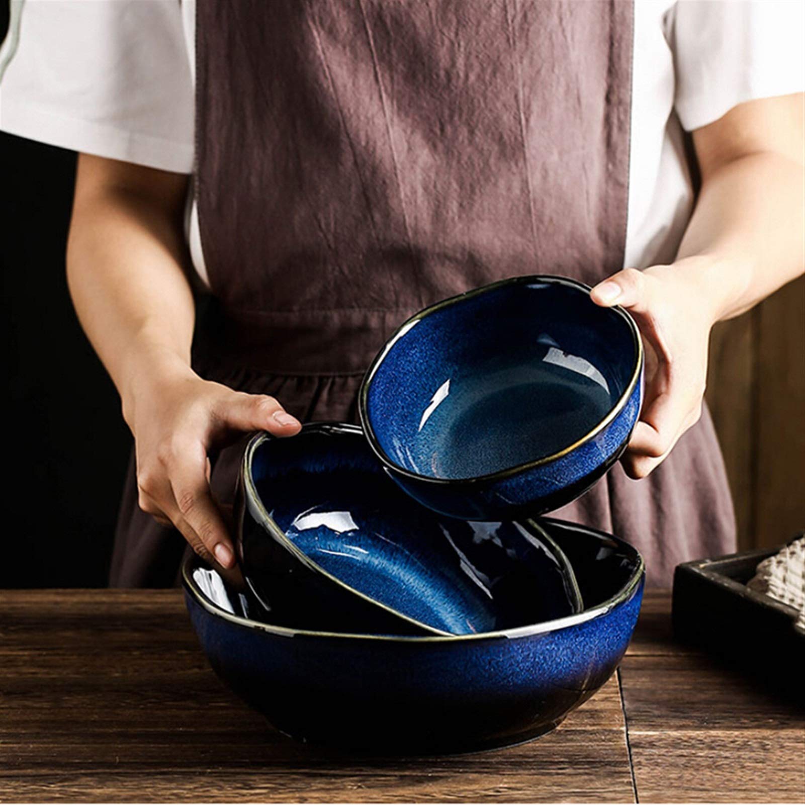 Miski sałatkowe ceramiczna salaterka miska ceramiczna kolor podszkliwny zupa miska na makaron owoce miska deserowa piec duża miska miski do kuchni