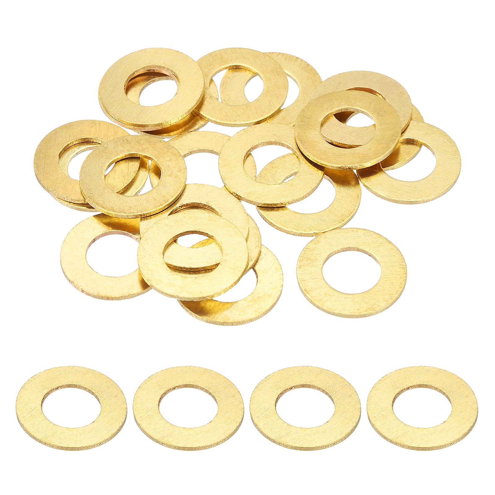 PATIKIL M10 Flat Washers, (20mm OD 1mm Thickness, Golden) (25 Pcs), Brass Metric Sealing Gasket Ring Crush Washer Spacers for Faucets/Garden/Bolts/Screws/Hose Pipe โ image 1