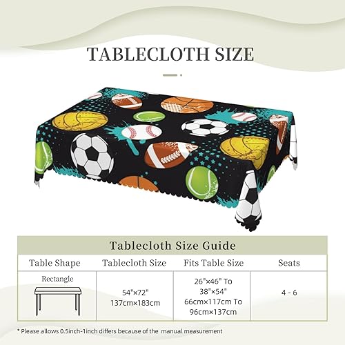 Miniatura 5 de Aimeryup Fun Sport Ball Table Cloth Rectangle Table,Waterproof Tablecloth Rectangle Table Cloth Tablecloths for 6 Foot Rectangle Tables manteles de