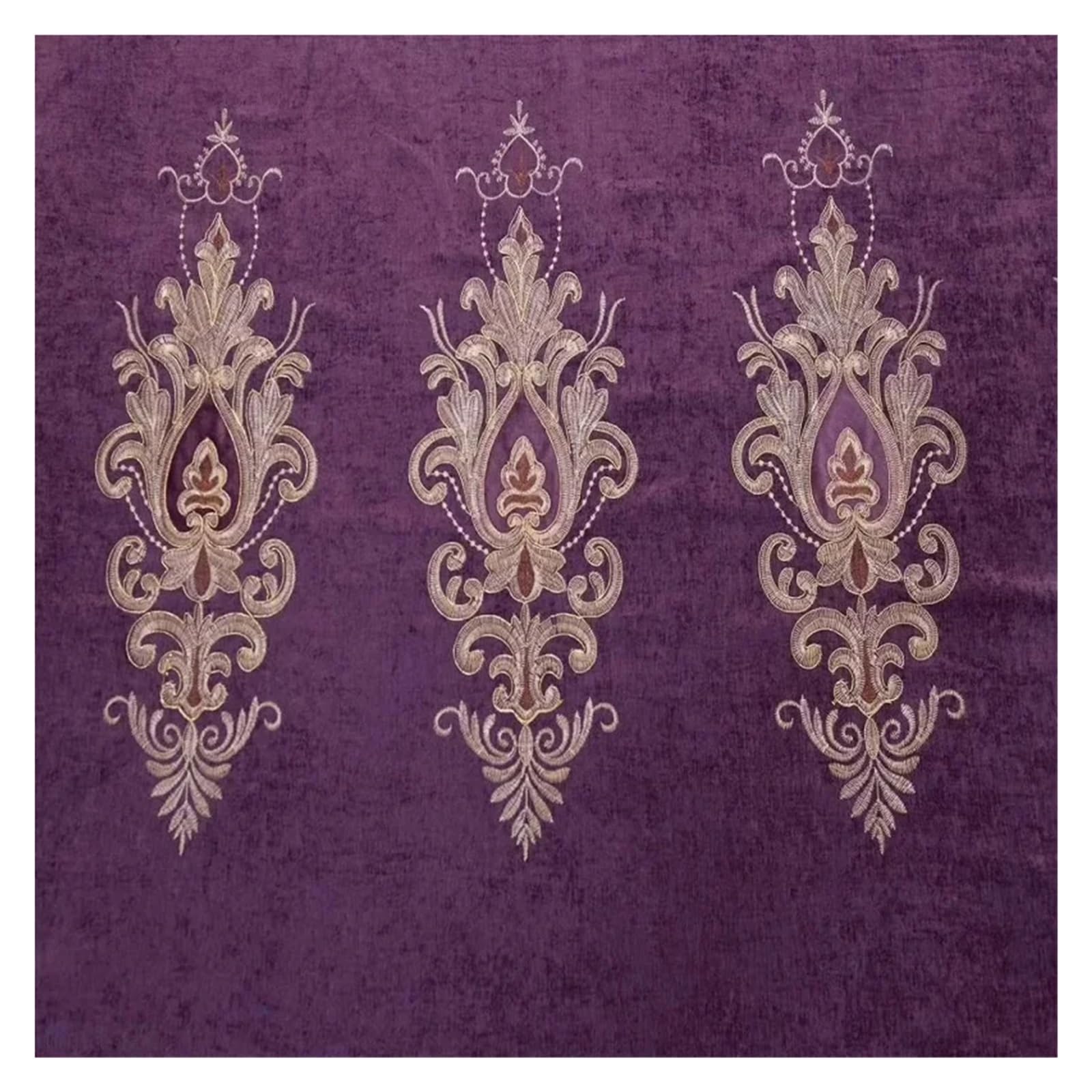 Rideaux salon chambre violet occultant tissu brodé tringle