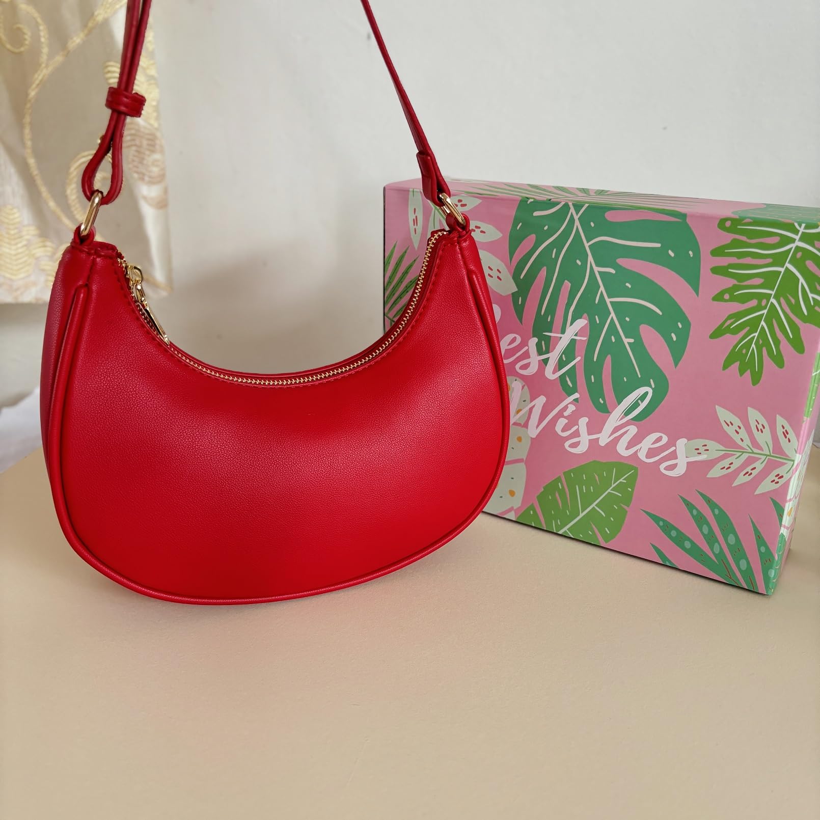 Barabum Borsa a mano da donna con chiusura a cerniera, stile rétro, stile classico