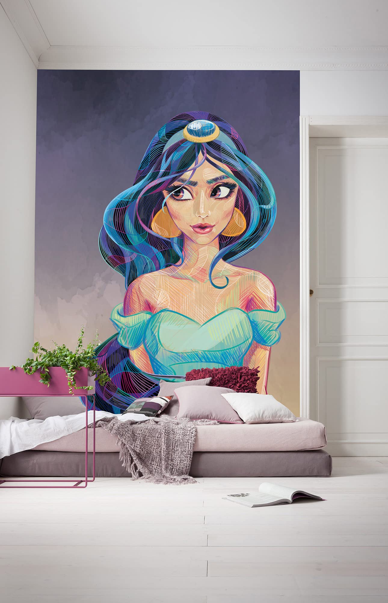 Komar Disney IADX4-056 Non-Woven Photo Wallpaper Fascinating Jasmine Design 200 x 280 cm (W x H), Colourful