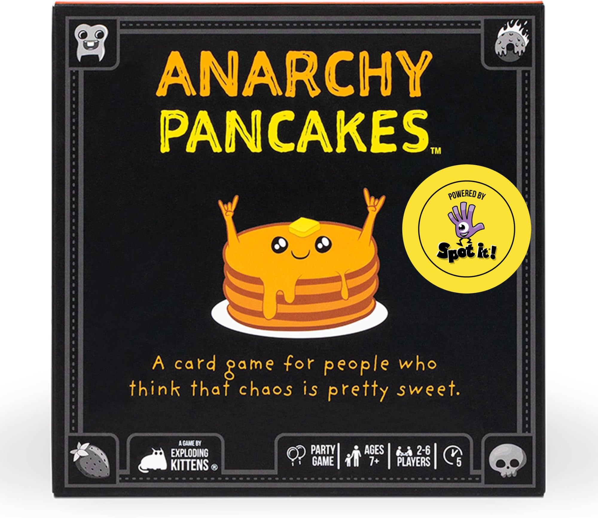Anarchy Pancakes by Exploding Kittens - 2-6 Players - Ages 7+ - 5 Minutes to Play - Strategic and Chaotic Card Game - Party Game, Family Game Night, Kid and Adult Card Game