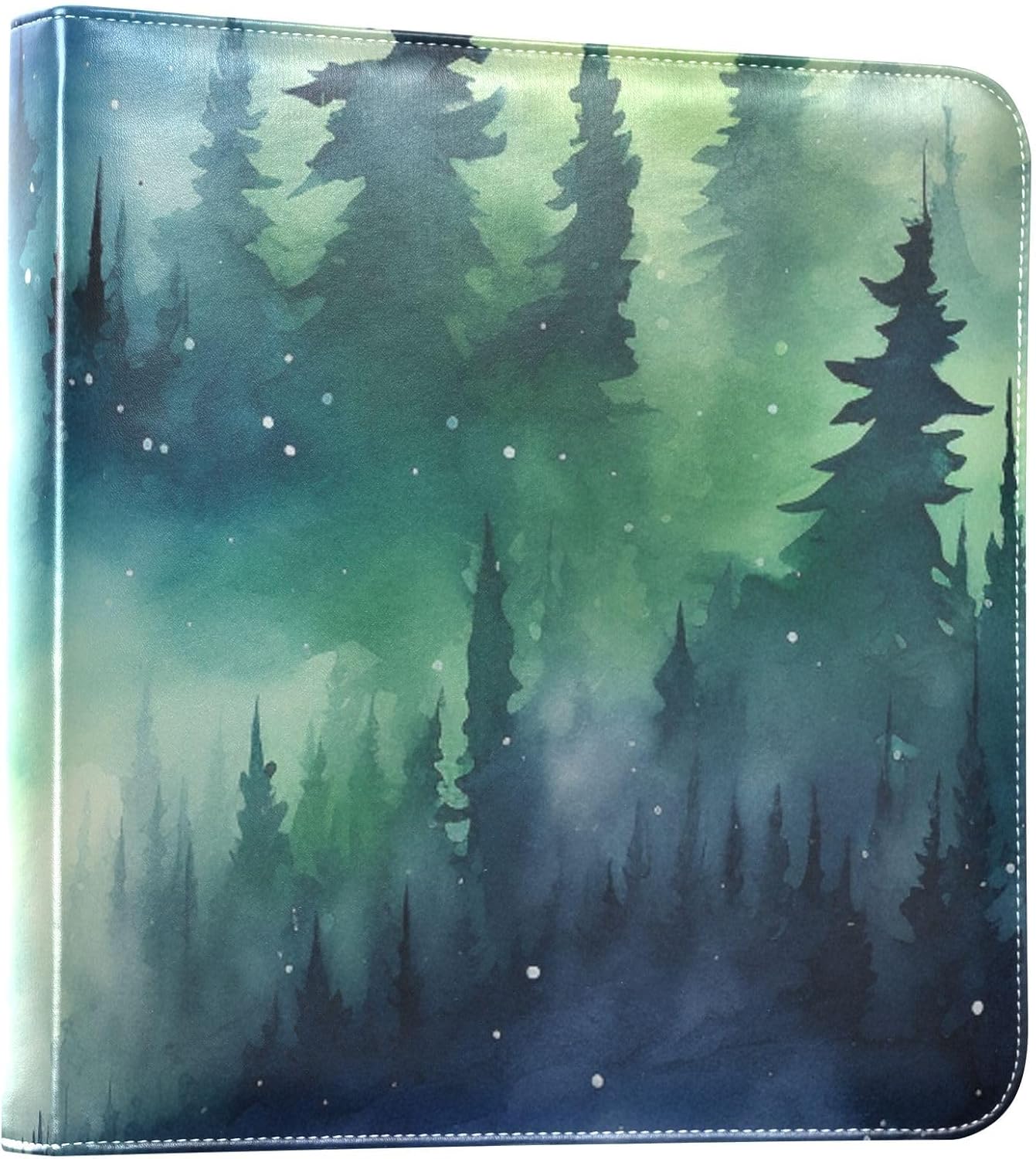 JIPONI Fantasy Forest Large Photo Album, DIY Leather Cover Scrapbook Albums for 4x6 5x7 6x8 Pictures, Self Adhesive Memory Book for Wedding, Baby, Family