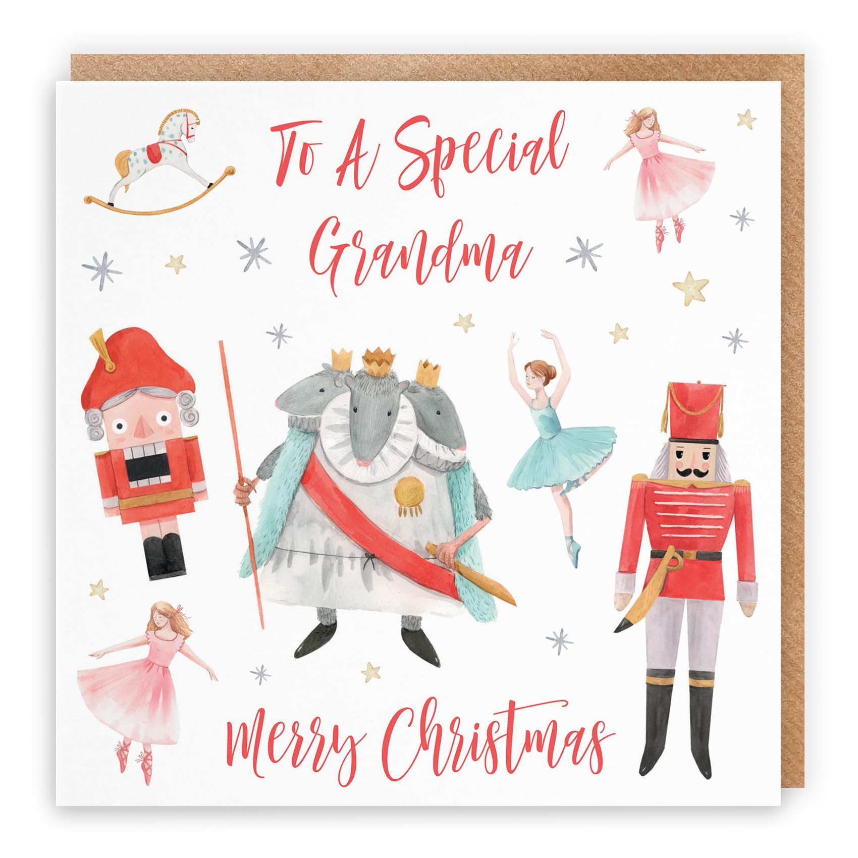 Hunts England - Grandma Christmas Card - To A Special Grandma - Merry Christmas - Nutcracker Collection - Fun Xmas Card