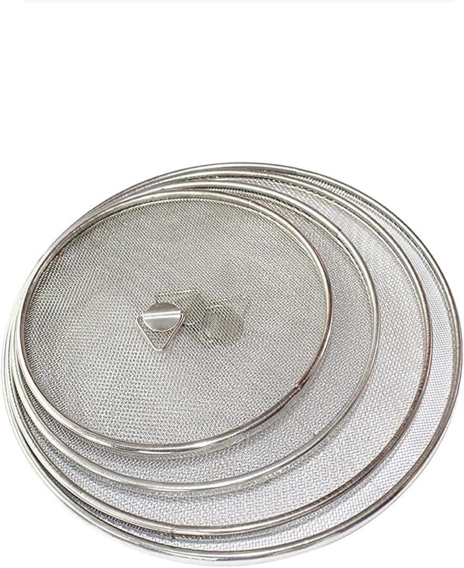 Faas Stainless Steel Vessel Net Cover Lid For Fruits Milk Food For Kitchen And Dining Table, Pack Of 4 (6,7, 8, 9 Inch), Multipurpose Strainer - Silver