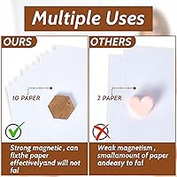 Vista 6 de Dunzy 30 imanes hexagonales magnéticos de madera para nevera, pizarra blanca, imanes decorativos de oficina, accesorios de cocina de madera