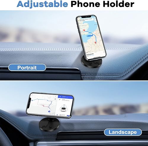Miniatura 7 de Aerbeis Soporte de teléfono para automóvil  Soporte magnético plegable de aleación para teléfono de coche, soporte magnético dual para Samsung HTC