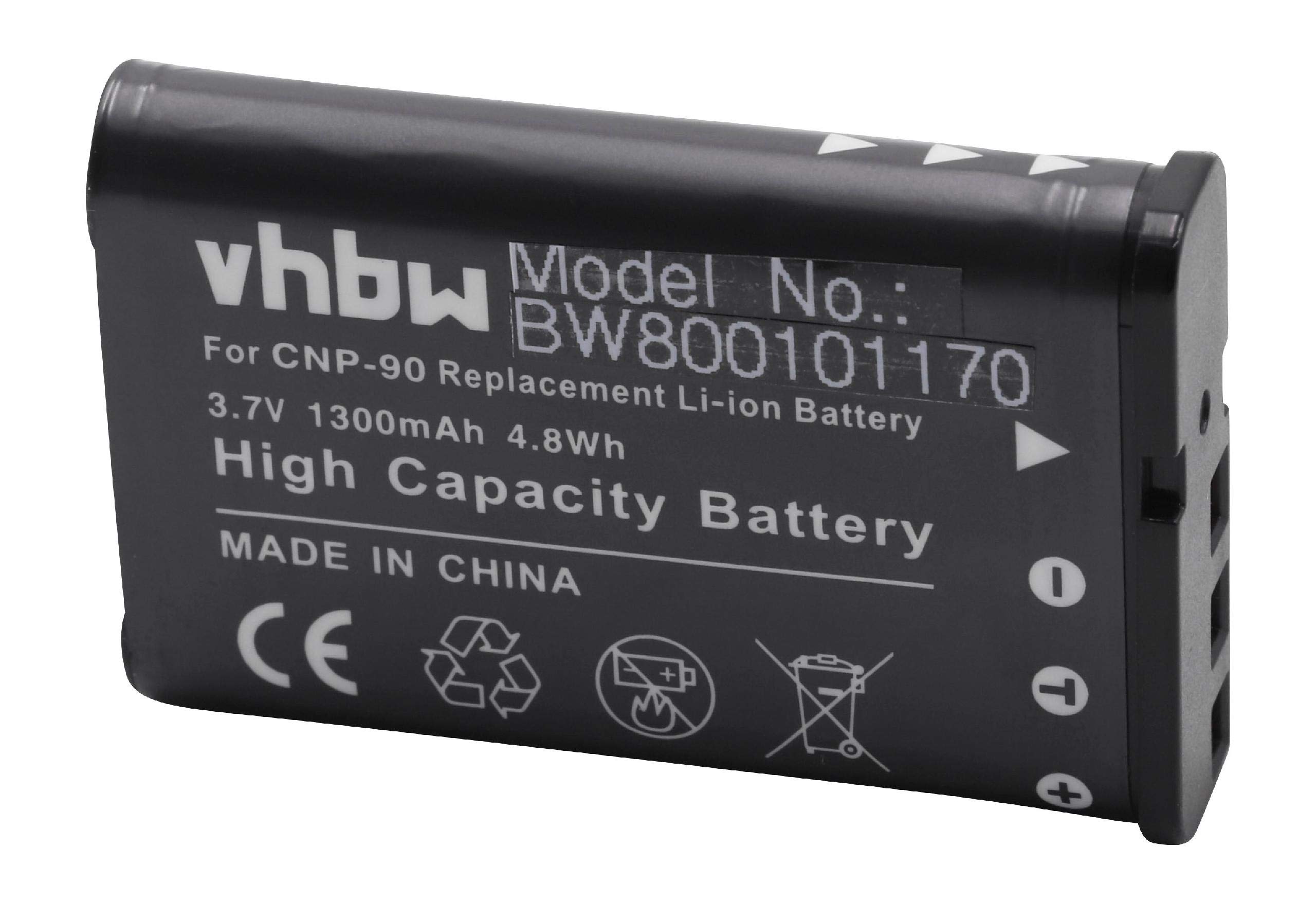 Vhbw Batteria Sostitutiva Per Casio NP-90 | 1300mAh 3,6V Li-Ion Per Fotocamera | Alta Capacità E Affidabilità - 3