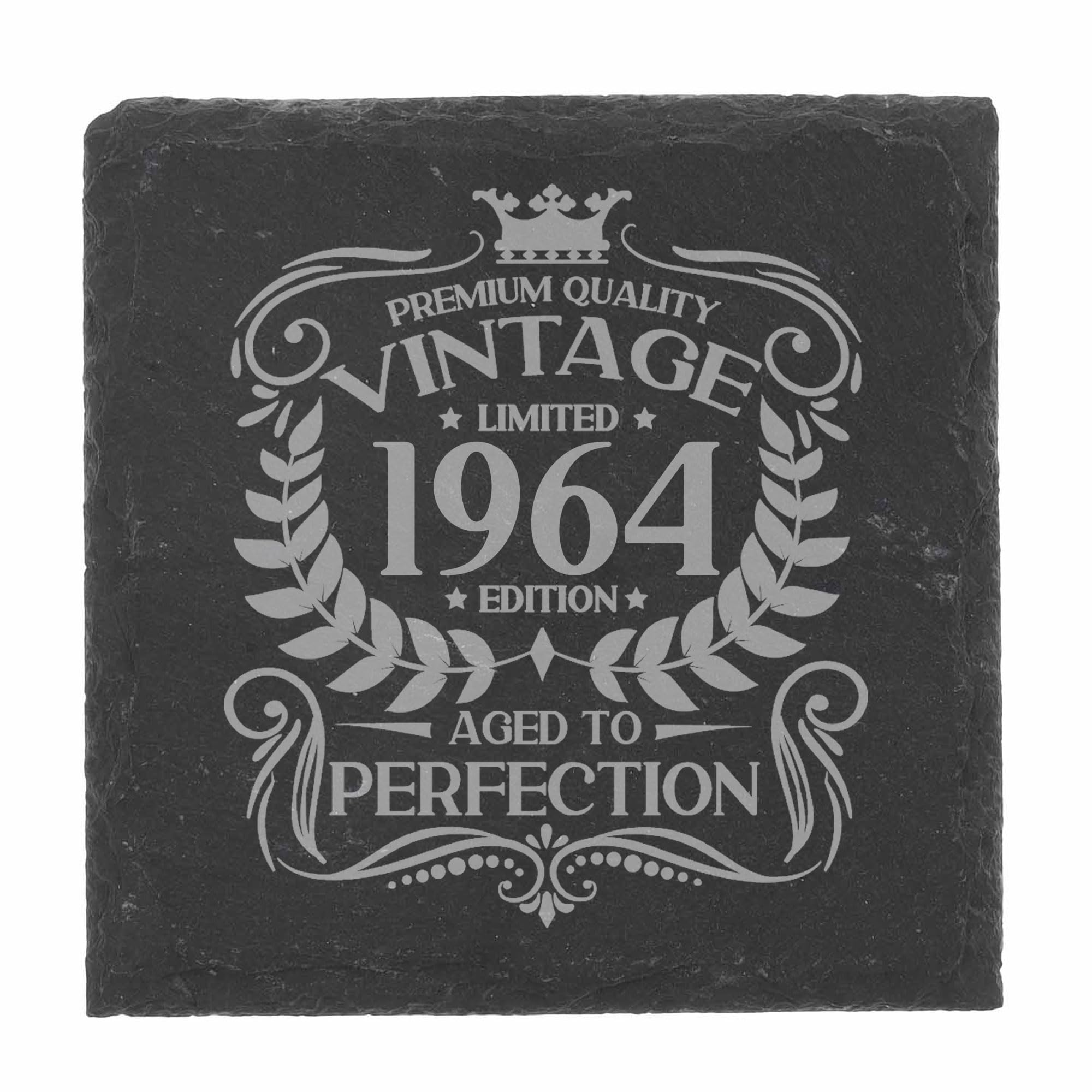 80th Birthday Gift for Men Vintage 1946 Aged to Perfection Engraved Slate Coaster Present for 80 Year Old Etched Natural Slate Placemat (Round Slate) — view 218