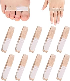 Yxmeiguo Finger Straps Buddy Tape 10 Pack, No Slip Buddy Finger Splints for Broken Toe, Hook and Loop Padded Washable and Reusable Finger Wrap for Broken/Sprained/Fractured/Injured Finger Support
