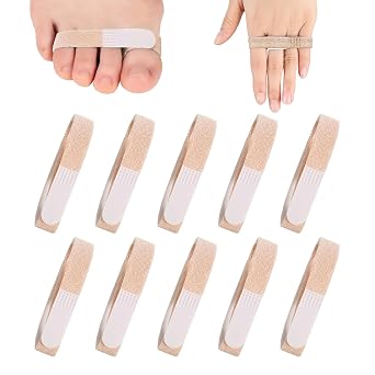 Yxmeiguo Finger Straps Buddy Tape 10 Pack, No Slip Buddy Finger Splints for Broken Toe, Hook and Loop Padded Washable and Reusable Finger Wrap for Broken/Sprained/Fractured/Injured Finger Support