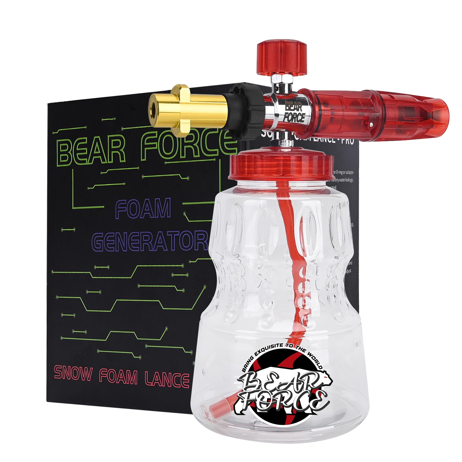 BEAR FORCE Pressure Washer Snow Foam Lance FoamNozzle Snow Foam Cannon Bottle Car Wash, Compatiblefor Kar-Cher K1, K2, K3, K4, K5, K6, K7 High PressureWasher