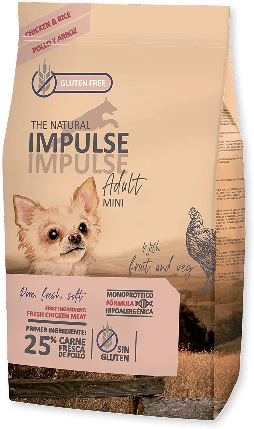 IMPULSE Pienso para Perros Natural Dog Mini Chicken 12 Kg