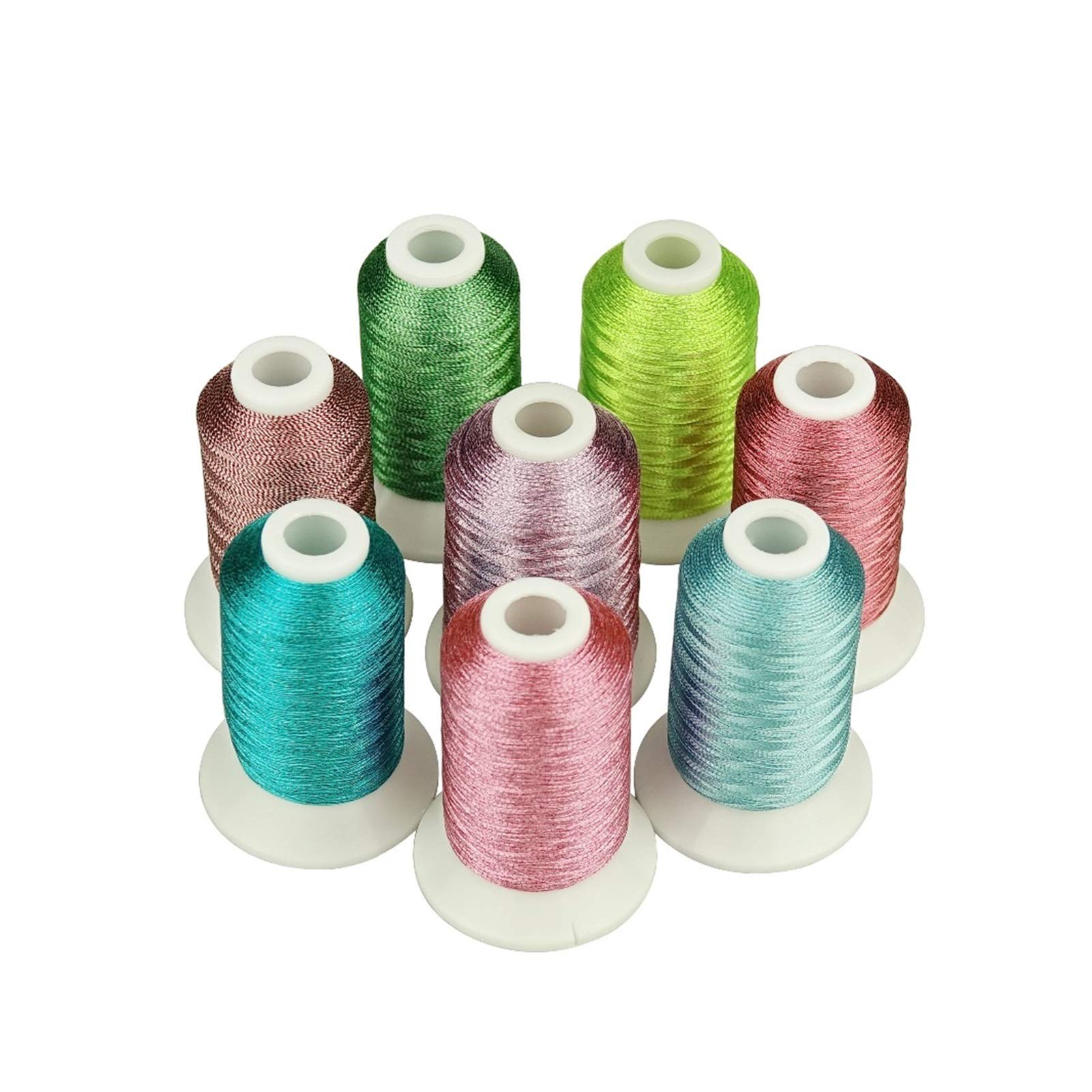 Hilos de Punto de Cruz Hilo metálico para Bordado 8 Colores Brillantes de Caramelo como máquina/Hilos de Bordado a Mano