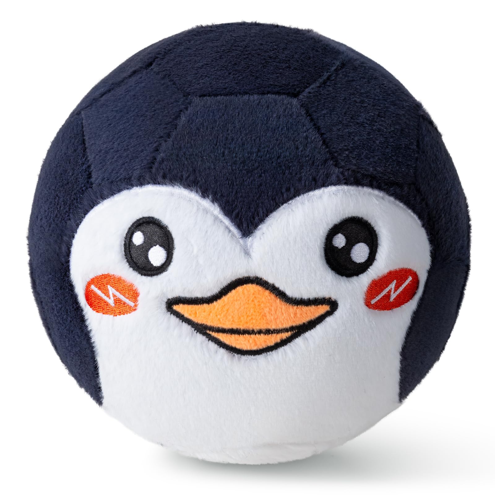 VangeBow Soft Indoor Football Gifts for Boys Girls, Inflatable Plush Lightweight Baby Kids Ball Toys for Toddlers 1-3 4 5 Year Old Children First Birthday Gift (White Face Penguin, Pump Include)
