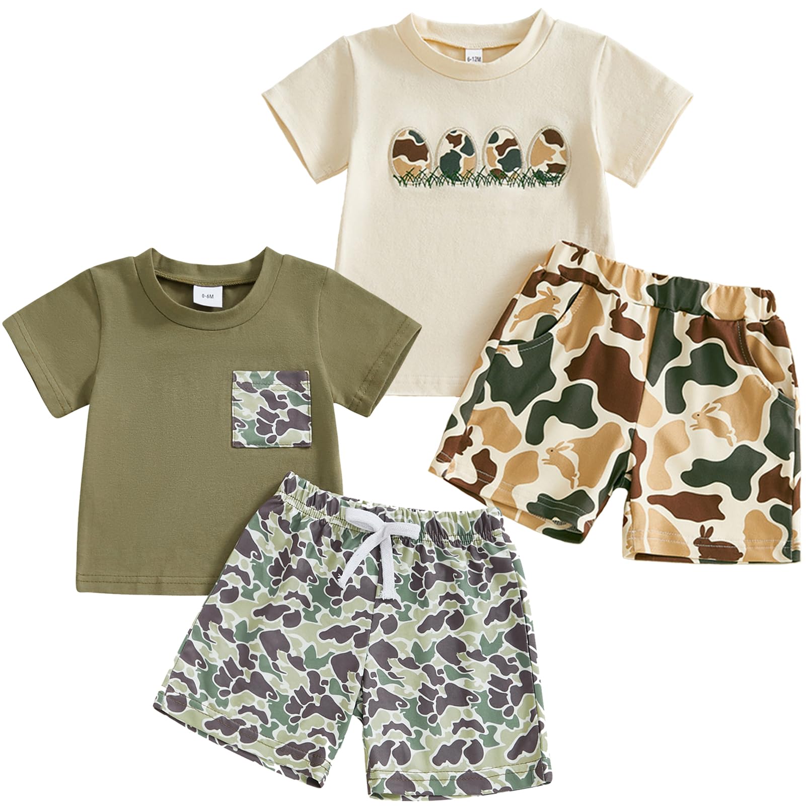 Baby Cowboy Outfits Toddler Western Cow Print Short Sleeves Shirt+Elastic Shorts Baby Boy Casual Summer Clothes Set