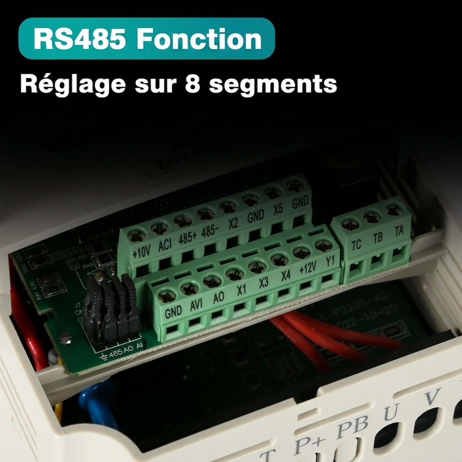 Transformateur 220V 380V Convertisseur de fréquence Entrée monophasée 220V Sortie triphasée 380V 2.2KW Variateur de fréquence CNC Modèle d'usine JLS-E-2S-2.2GB-4T (avec câble d'extension 2m)