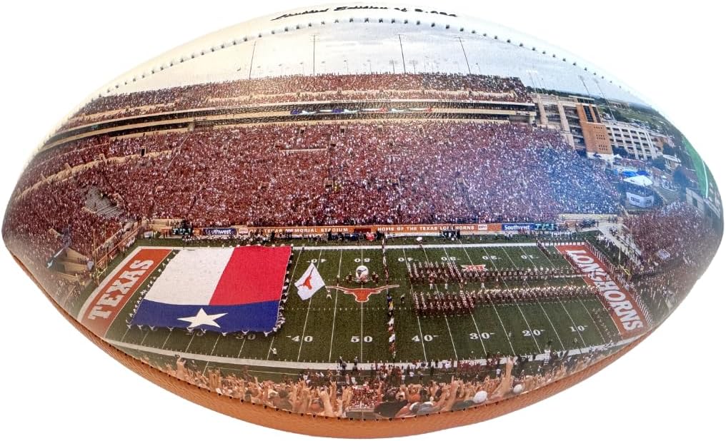NIKCO Sports Texas Longhorns 100th Anniversary Football | Limited Edition of 2,024 | Darrell Royal Stadium | NCAA College University of Texas SEC Collectible Gift Memorabilia Certificate Authenticity