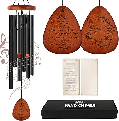 SteadStyle 36 Inch Memorial Wind Chimes - Memorial Gifts for Loss of Mom, Sympathy Wind Chimes for Loss of Mother, Bereavement Wooden Wind Chimes in Memory of Loss of Love One