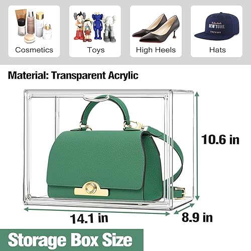 Miniatura 2 de DAYOOH Caja de zapatos de acrílico grande apilable de plástico transparente para armario, caja de almacenamiento de zapatillas, bolsa de exhibición