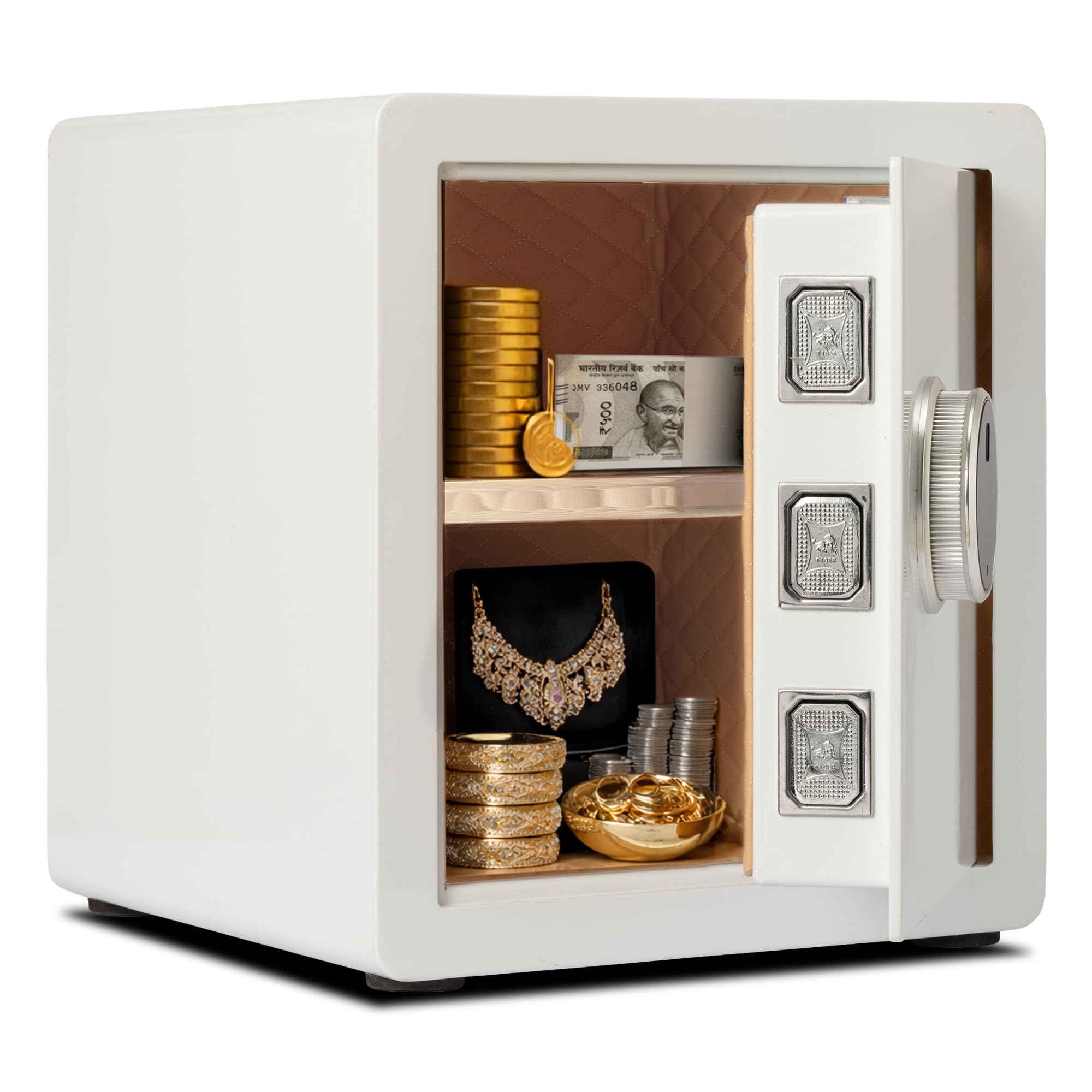 BonKaso 33L Smart Security Safe | Fingerprint PIN Key Access | Adjustable Shelves | Heavy-Duty Metal | Built-in Alarm | Compact Home Office Safe-image-40