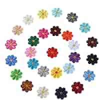 30 Patchs Thermocollants Marguerite - Fleurs Brodées Pour Customiser Vêtements, Jeans, Sacs