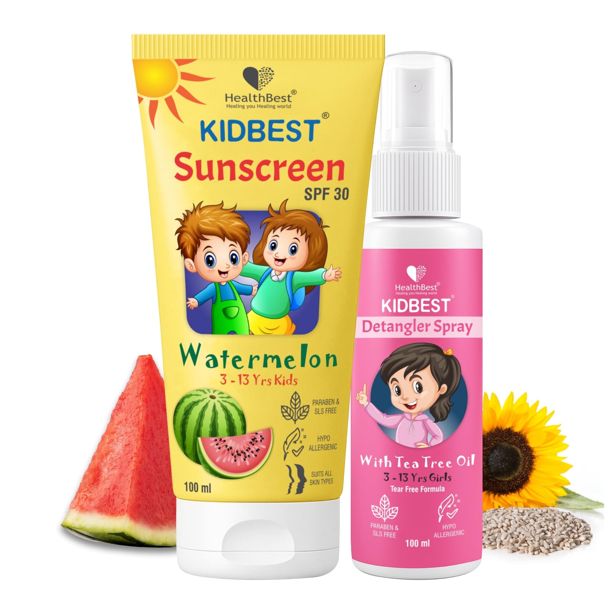 Healthbest Sunscreen and Detangler Combo - UV Protection & Easy Styling-image-13