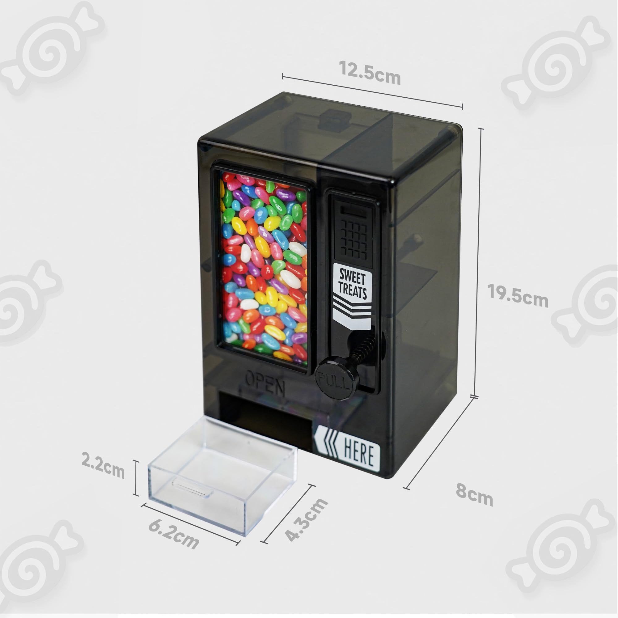 YOBRO Distributore di caramelle, simpatico distributore automatico per scrivania, macchina manuale per caramelle, mini caramelle, regalo di compleanno e Natale per ragazze, regalo per amici, fidanzate